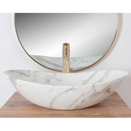 REA-U8548 - Aufsatzwaschbecken ROYAL 36x60,5 cm Keramik/Marmoroptik
