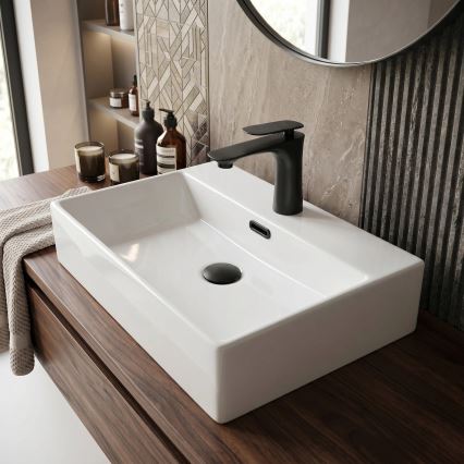 REA-U8701 - Aufsatzwaschbecken BONITA 36x51 cm, Keramik / glänzend weiß