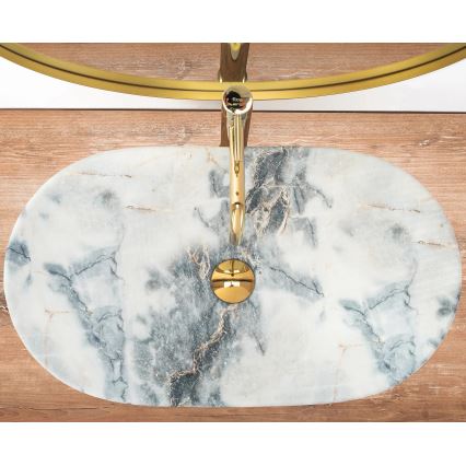 REA-U8742 - Aufsatzwaschbecken ROYAL 36x60,5 cm Keramik/weiß/Steinoptik