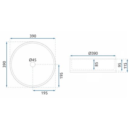 REA-U8880 - Vasque à poser CRISTAL Ø 39 cm verre/gris fumé