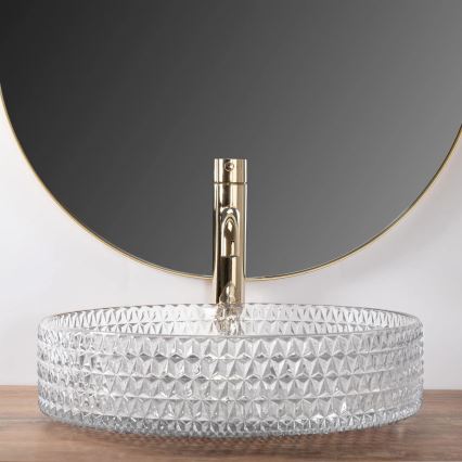 REA-U8881 - Aufsatzwaschbecken CRISTAL Ø 39 cm, Klarglas