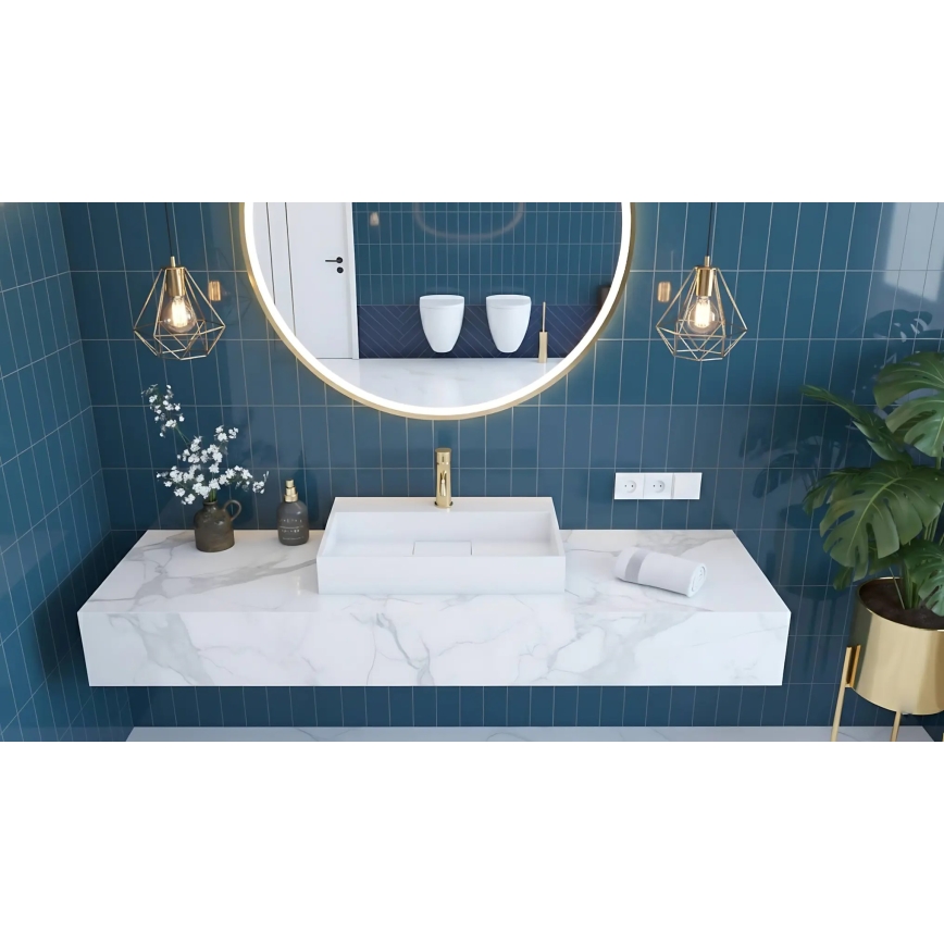 REA-U8900 - Lavabo à poser GOYA 37x50 cm composite minéral/blanc mat