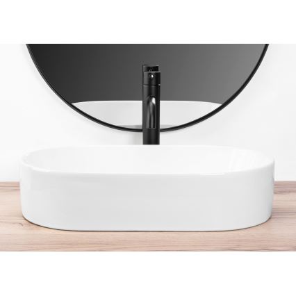 REA-U9108 - Lavabo da appoggio LAYLA 30x53 cm in ceramica/bianco lucido