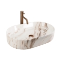 REA-U9239 - Aufsatzwaschbecken NADIA 38,5x61 cm Keramik/beige/Steinoptik