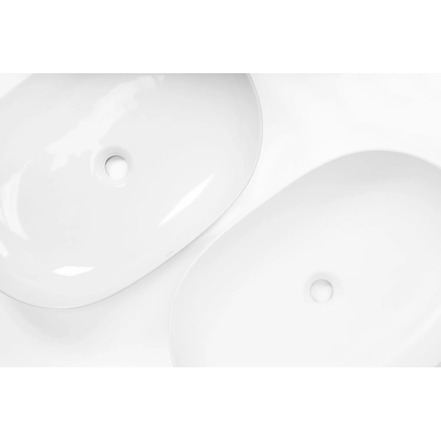 REA-U9653 - Lavabo da appoggio CLEO 41 x 60,5 cm in ceramica, bianco opaco