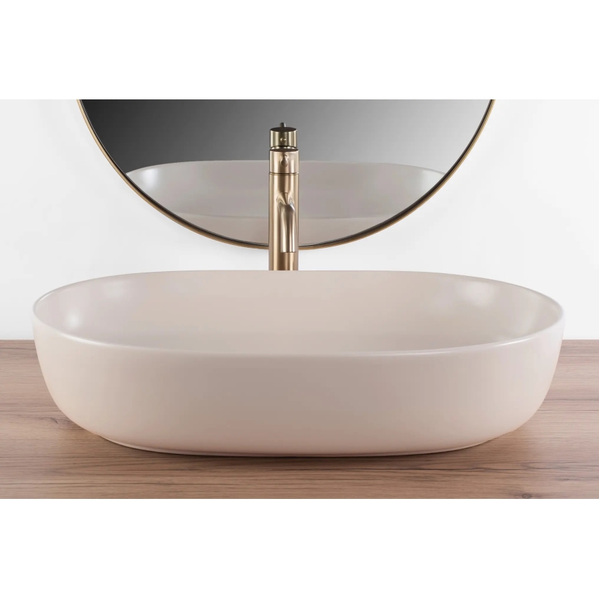 REA-U9655 - Lavabo da appoggio CLEO 41x60,5 cm ceramica/beige