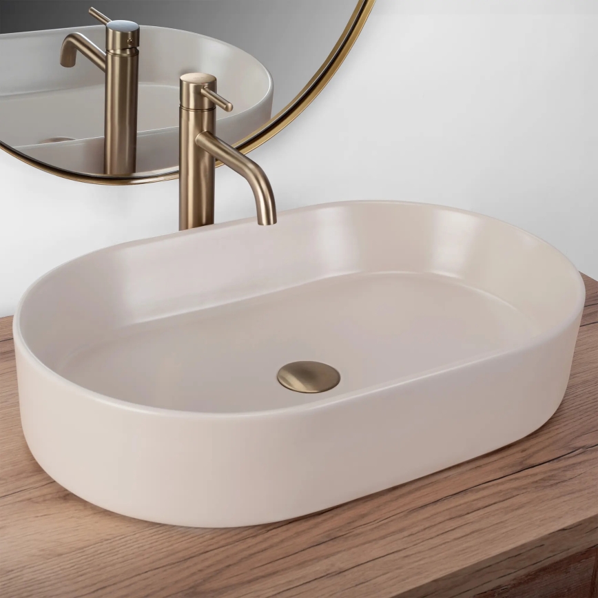 REA-U9661 - Aufsatzwaschbecken NADIA 38,5 x 61 cm Keramik/beige