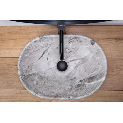 REA-U9888  - Lavabo da appoggio LARA 35x48,5 cm ceramica/effetto pietra