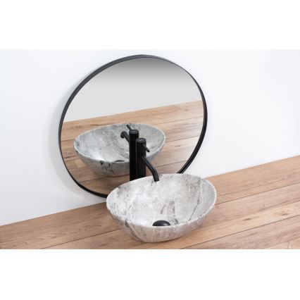 REA-U9908 - Lavabo da appoggio SOFIA 34,5x41 cm ceramica/effetto pietra