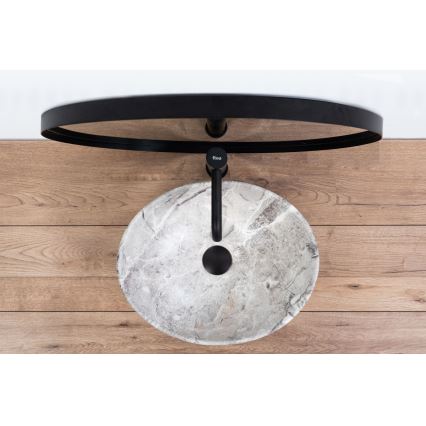 REA-U9908 - Lavabo da appoggio SOFIA 34,5x41 cm ceramica/effetto pietra