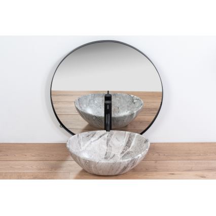 REA-U9908 - Lavabo da appoggio SOFIA 34,5x41 cm ceramica/effetto pietra