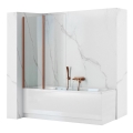 REA-W5696 - Paratia per vasca pieghevole AGAT 140x80 cm, finitura rame spazzolato/ vetro trasparente