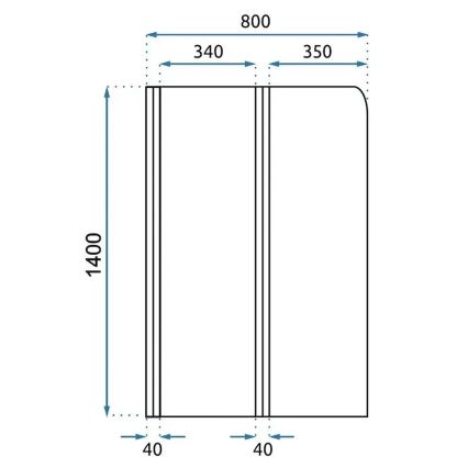 REA-W5696 - Paratia per vasca pieghevole AGAT 140x80 cm, finitura rame spazzolato/ vetro trasparente