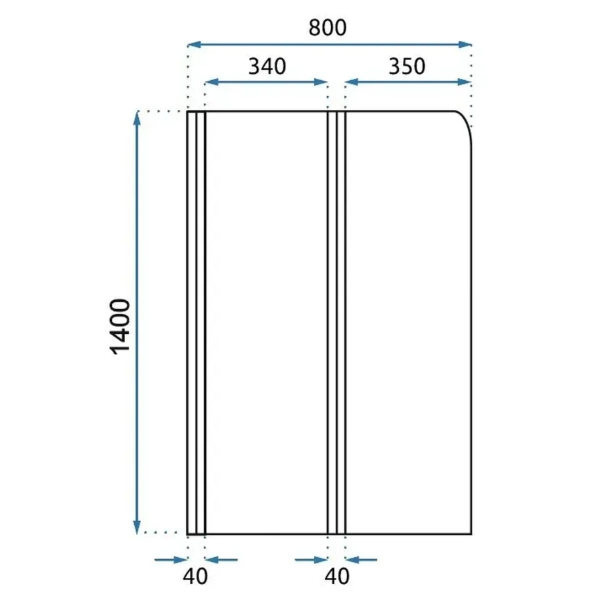 REA-W5696 - Paratia per vasca pieghevole AGAT 140x80 cm, finitura rame spazzolato/ vetro trasparente