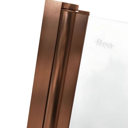 REA-W5696 - Paroi de baignoire pliante AGAT 140 x 80 cm, cadre en cuivre brossé / verre transparent