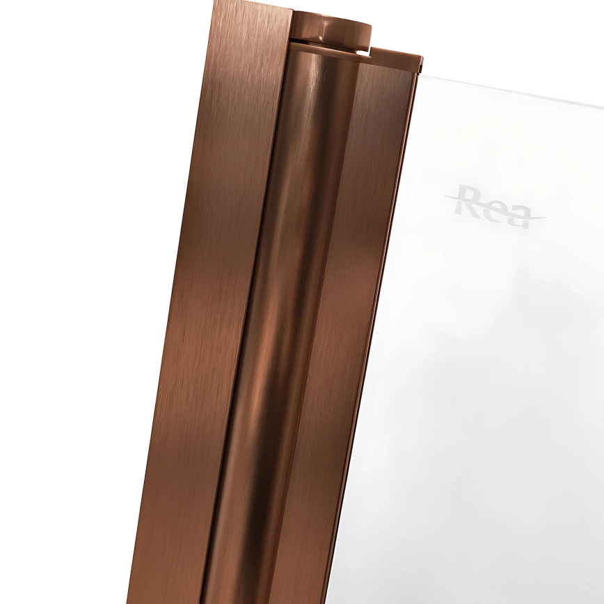 REA-W5696 - Paroi de baignoire pliante AGAT 140 x 80 cm, cadre en cuivre brossé / verre transparent