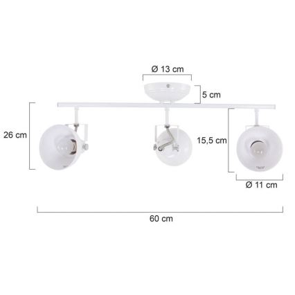 Reality - Faretto GINA 3xE14/40W/230V bianco