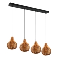 Reality - Lampada a sospensione con cavo SPROUT 3xE14/40W/230V marrone/rattan