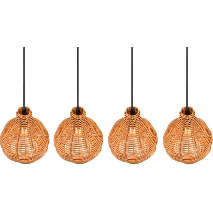 Reality - Lampada a sospensione con cavo SPROUT 3xE14/40W/230V marrone/rattan