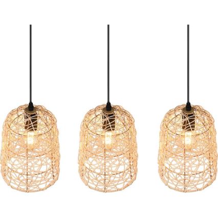 Reality - Lampadario a sospensione con cavo LOVIS 3xE27/40W/230V nero