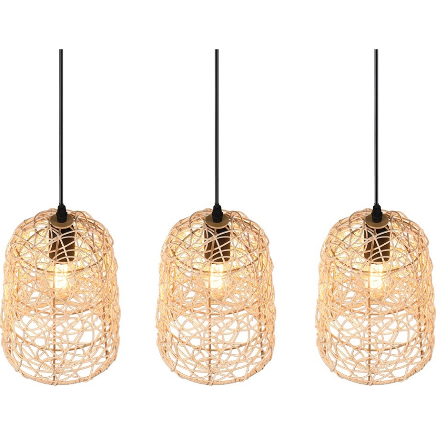 Reality - Lampadario a sospensione con cavo LOVIS 3xE27/40W/230V nero