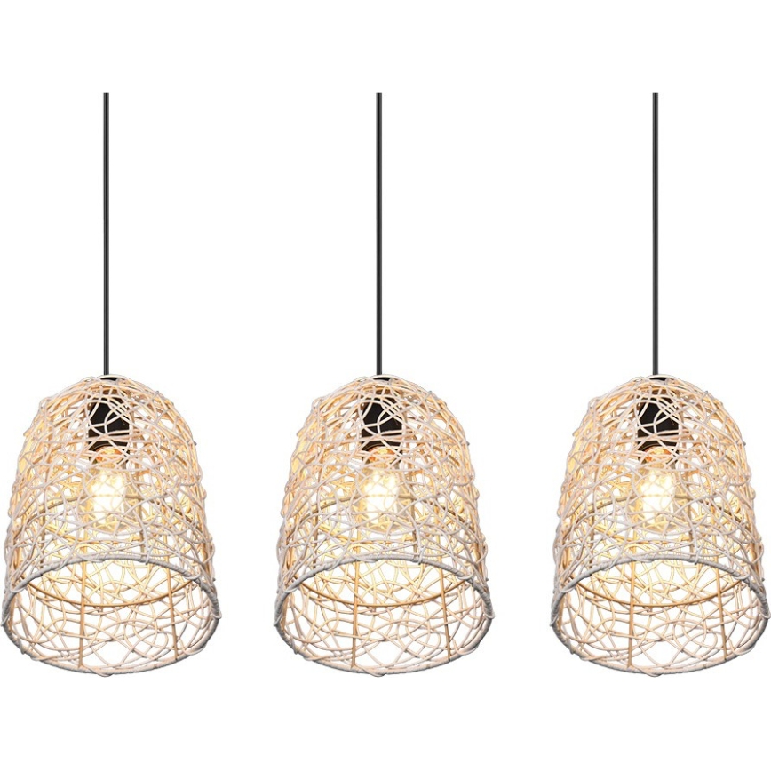Reality - Lampadario a sospensione con cavo LOVIS 3xE27/40W/230V nero