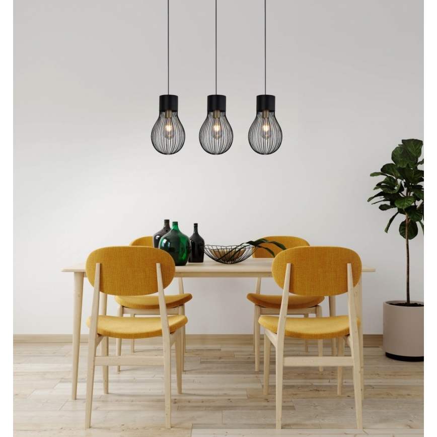 Reality - Lampadario a sospensione con filo DAVE 3xE27/40W/230V