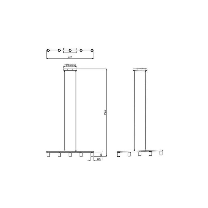 Reality - Lampadario a sospensione con filo VANNES 5xE27/40W/230V