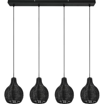 Reality - Lampadario sospeso con cavo SPROUT 4xE14/30W/230V nero/rattan