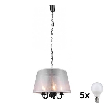 Reality - LED-Kronleuchter an Kette CIMA 5xE14/40W/230V grau