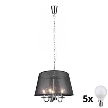Reality - LED-Kronleuchter an Kette CIMA 5xE14/40W/230V schwarz