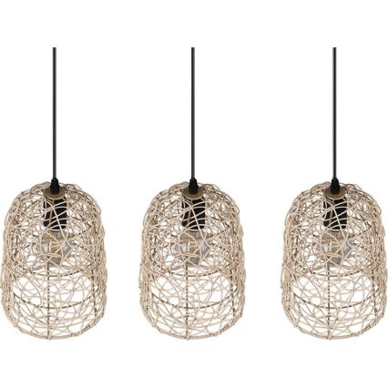 Reality - Lustre suspendu sur câble LOVIS 3xE27/40W/230V noir