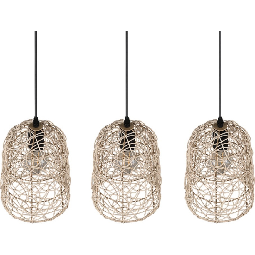 Reality - Lustre suspendu sur câble LOVIS 3xE27/40W/230V noir