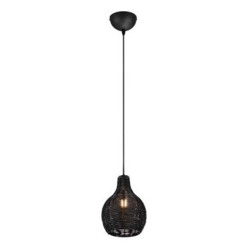Reality - Pendelleuchte an Kabel SPROUT 1xE14/40W/230V schwarz/rattan