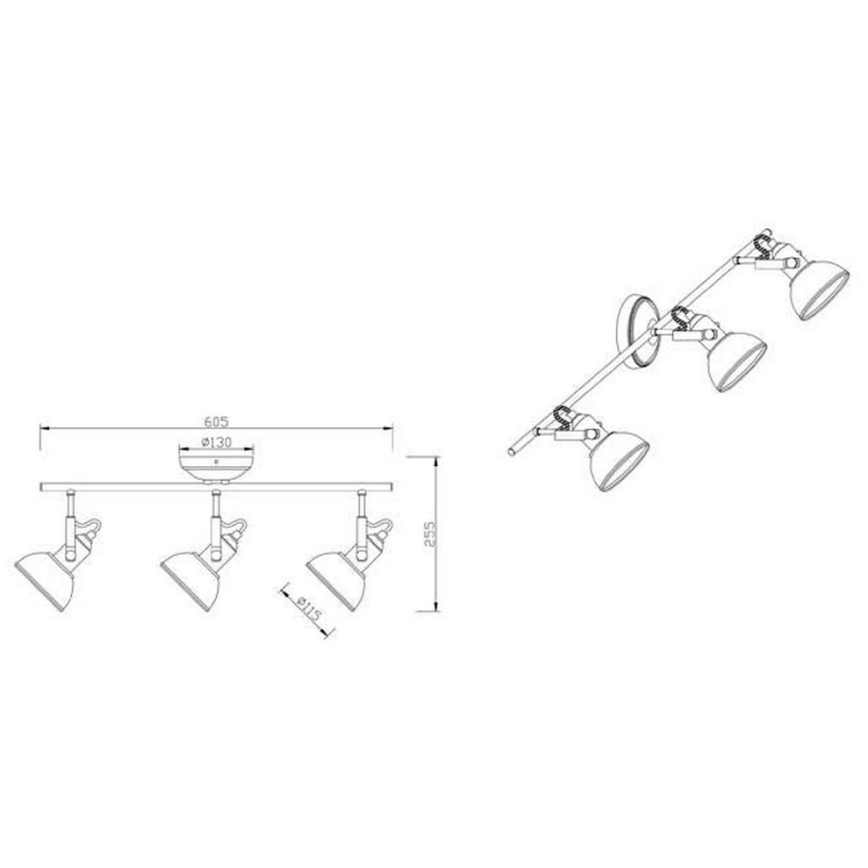 Reality - Spot GINA 3xE14/40W/230V mat chrome