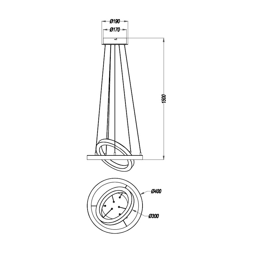 Reality - Suspension filaire LED à intensité variable CHALET LED/32W/230V