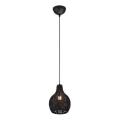 Reality - Suspension sur câble SPROUT 1xE14/40W/230V noir/rotin