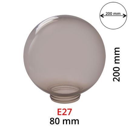 Abat-jour fumé de rechange pour appliques murales E27 d. 20 cm