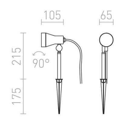 RED - Design Rendl - R10431 - Luminaire d'extérieur DIREZZA 1xGU10/35W/230V IP54
