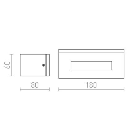 RED - Design Rendl-R10439 - Applique murale d'extérieur WOOP 1xR7s/48W/230V IP54
