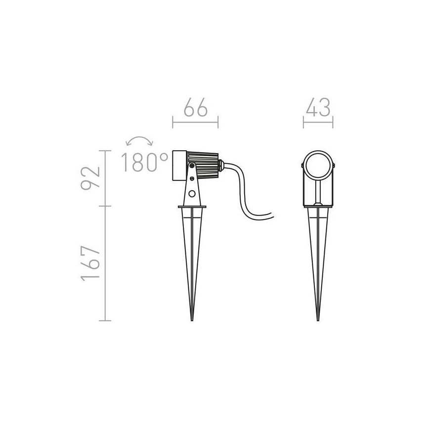 RED - Design Rendl - R10530 - Luce LED da esterno GUN LED/3W/230V IP65