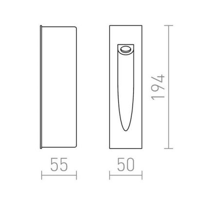 RED -Design Rendl-R10545- Éclairage intégré d'escalier extérieur GAP LED/3W/230V IP54
