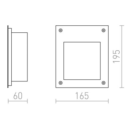 RED- Design Rendl-R10546 - Lumière intégrée d'extérieur AKORD LED/3W/230V IP65