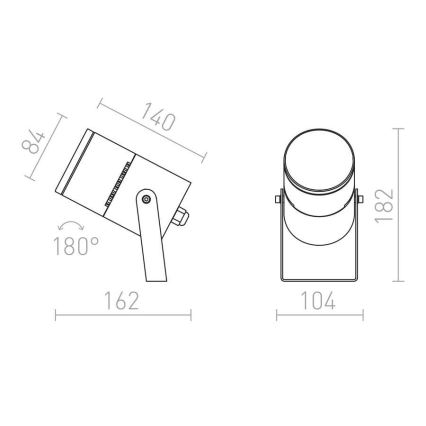 RED - Design Rendl - R11754 - Luminaire d'extérieur ROSS LED/9W/230V IP65