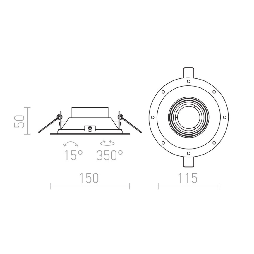 RED - Design Rendl - R12046 - Spot encastrable IPSO 1xGU10/50W/230V