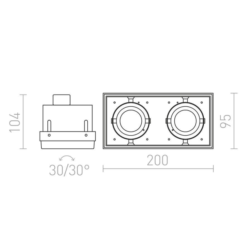 RED - Design Rendl - R12053 - Lampada da incasso ELECTRA 2xGU10/50W/230V