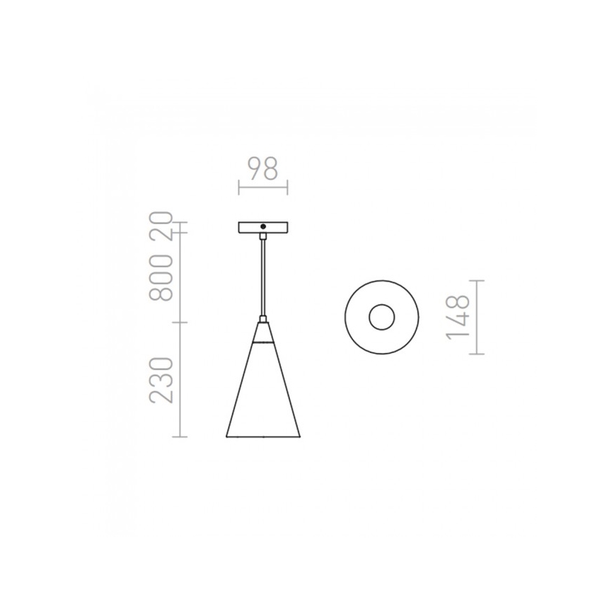 RED - Design Rendl - R12380 - Hängeleuchte HEIDI 1xE27/28W/230V Beton/Holz