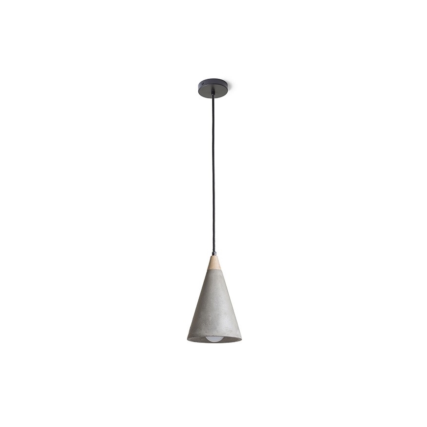 RED - Design Rendl - R12380 - Hängeleuchte HEIDI 1xE27/28W/230V Beton/Holz
