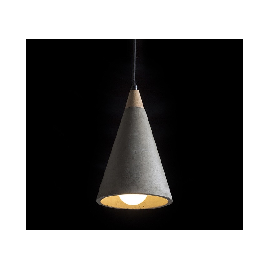 RED - Design Rendl - R12380 - Hängeleuchte HEIDI 1xE27/28W/230V Beton/Holz