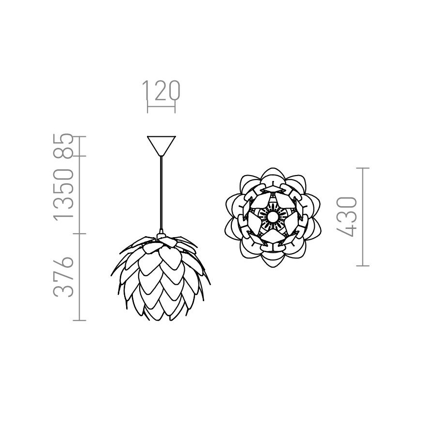 RED - Design Rendl - R12381 - Suspension filaire ENCOMBRE 1xE27/42W/230V